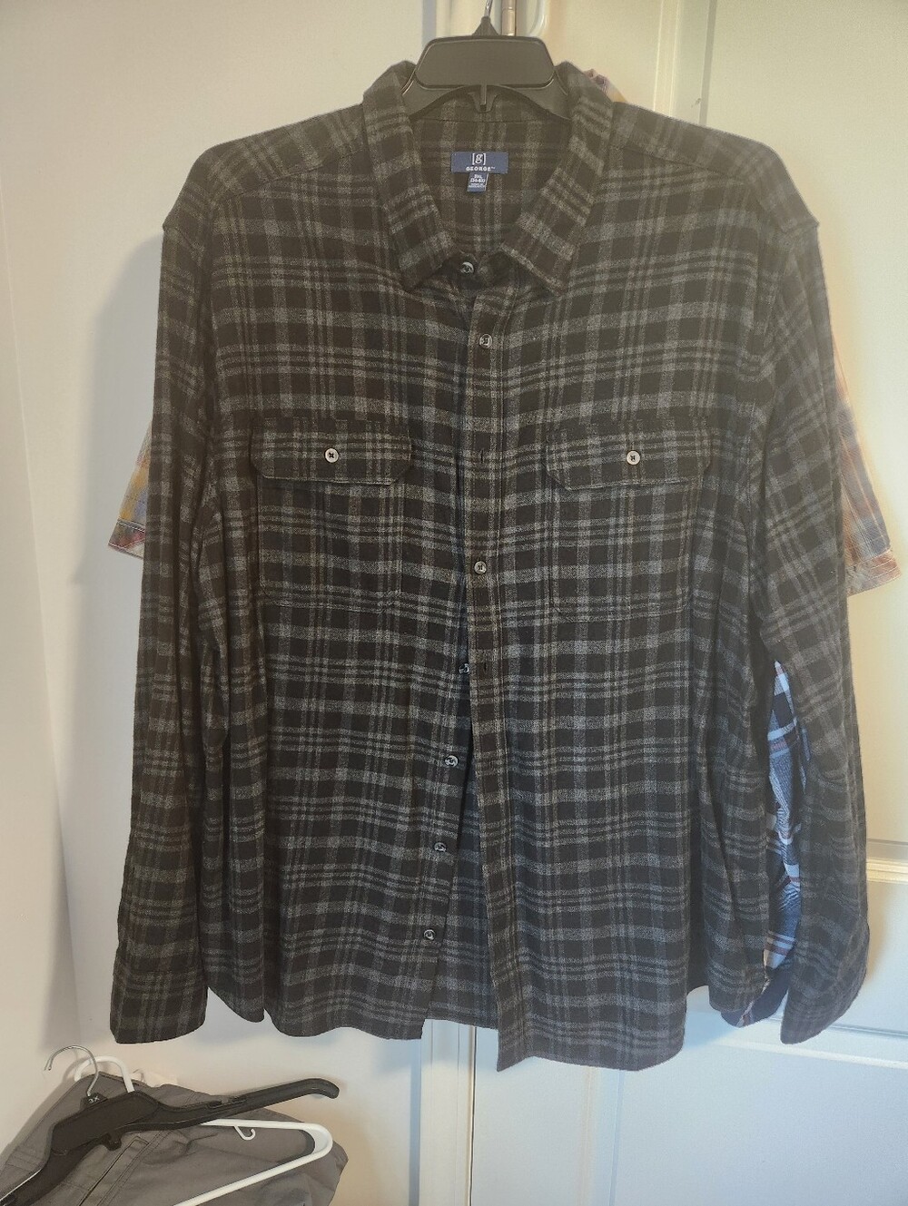 George Men's Plaid Casual Button-Down Shirt